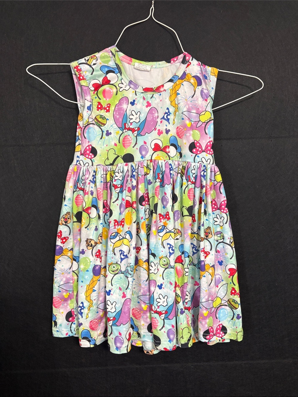 Girls Multicolor Character Print Summer Dress